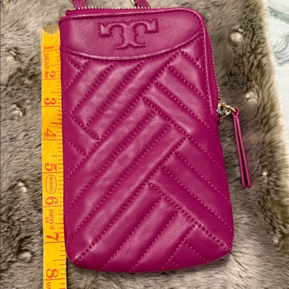 Tory Burch Pink Quilted Crossbody Phone Bag
